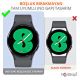 NovStrap Samsung Galaxy Watch 7 6 5 Pro 4 Fe 40 42 43 44 45 46 47 Mm Uyumlu Kordon Tam Kapatan Pimli Silikon