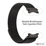 NovStrap Samsung Galaxy Watch 7 Fe 6 5 4 40-42-43-44-45-46-47 Mm ile Uyumlu Kordon Tam Uyumlu Pimli Metal Hasır Çelik Kayış