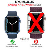NovStrap Apple Watch Seri 7 8 9 41mm ile Uyumlu Ekran Kasa Koruyucu Kapak Kılıf 360 Tam Koruma