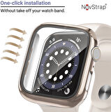 NovStrap Apple Watch Seri 7 8 9 41mm ile Uyumlu Ekran Kasa Koruyucu Kapak Kılıf 360 Tam Koruma