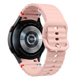 NovStrap Samsung Galaxy Watch 7 Fe 6 5 4 40 44 Classic 42 43 45 46 mm ile Uyumlu Kordon Wavy Silikon