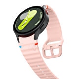 NovStrap Samsung Galaxy Watch 7 Fe 6 5 4 40 44 Classic 42 43 45 46 mm ile Uyumlu Kordon Wavy Silikon