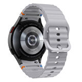 NovStrap Samsung Galaxy Watch 7 Fe 6 5 4 40 44 Classic 42 43 45 46 mm ile Uyumlu Kordon Wavy Silikon