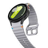 NovStrap Samsung Galaxy Watch 7 Fe 6 5 4 40 44 Classic 42 43 45 46 mm ile Uyumlu Kordon Wavy Silikon