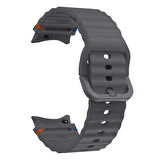 NovStrap Samsung Galaxy Watch 7 Fe 6 5 4 40 44 Classic 42 43 45 46 mm ile Uyumlu Kordon Wavy Silikon