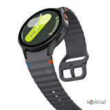 NovStrap Samsung Galaxy Watch 7 Fe 6 5 4 40 44 Classic 42 43 45 46 mm ile Uyumlu Kordon Wavy Silikon