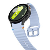 NovStrap Samsung Galaxy Watch 7 Fe 6 5 4 40 44 Classic 42 43 45 46 mm ile Uyumlu Kordon Wavy Silikon