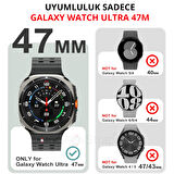 NovStrap Samsung Galaxy Watch Ultra 47mm ile Uyumlu Ekran Koruyucu Cam Kasa Koruyucu Kılıf Sert Pc