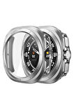 NovStrap Samsung Galaxy Watch Ultra 47mm ile Uyumlu Ekran Koruyucu Cam Kasa Koruyucu Kılıf Sert Pc
