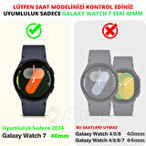 NovStrap Samsung Galaxy Watch 7 Seri 40mm ile Uyumlu Ekran Koruyucu Cam Kasa Koruyucu Kılıf Sert Pc
