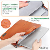 NovStrap Apple Macbook Pro 16 inç M1 M2 M3 Çip A2485 A2780 A2991 ile Uyumlu Luxury Deri Çanta Kılıf