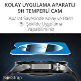 NovStrap Huawei Watch Gt5 41mm ile Uyumlu Ekran Koruyucu 9H Temperli Cam Kolay Uygulama Aparatlı