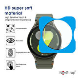NovStrap Samsung Galaxy Watch 7 44mm ile Uyumlu Ekran Koruyucu 9H Temperli Cam Kolay Uygulama Aparat