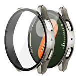 NovStrap Samsung Galaxy Watch 7 Seri 40mm ile Uyumlu Ekran Koruyucu Cam Kasa Koruyucu Kılıf Sert Pc