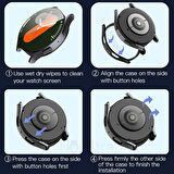 NovStrap Samsung Galaxy Watch 7 Seri 40mm ile Uyumlu Ekran Koruyucu Cam Kasa Koruyucu Kılıf Sert Pc