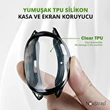 NovStrap Samsung Galaxy Watch 7 40mm ile Uyumlu Kasa ve Ekran Koruyucu TPU Yumuşak Silikon Kılıf