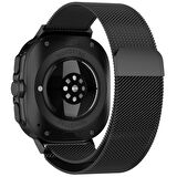 NovStrap Samsung Galaxy Watch Ultra 47 Mm ile Uyumlu Kordon Tam Uyumlu Pimli Metal Hasır Çelik Kayış