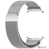 NovStrap Samsung Galaxy Watch Ultra 47 Mm ile Uyumlu Kordon Tam Uyumlu Pimli Metal Hasır Çelik Kayış