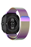 NovStrap Samsung Galaxy Watch Ultra 47 Mm ile Uyumlu Kordon Tam Uyumlu Pimli Metal Hasır Çelik Kayış