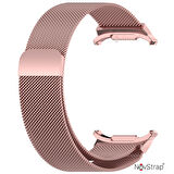 NovStrap Samsung Galaxy Watch Ultra 47 Mm ile Uyumlu Kordon Tam Uyumlu Pimli Metal Hasır Çelik Kayış