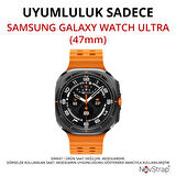 NovStrap Samsung Galaxy Watch Ultra 47 Mm ile Uyumlu Kordon Tam Uyumlu Pimli Metal Hasır Çelik Kayış