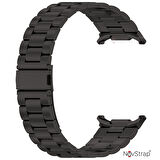 NovStrap Samsung Galaxy Watch Ultra 47 Mm ile Uyumlu Kordon Baklalı Metal Paslanmaz Çelik Kayış