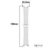 NovStrap Samsung Galaxy Watch Ultra 47 Mm ile Uyumlu Kordon Baklalı Metal Paslanmaz Çelik Kayış