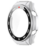 NovStrap Huawei Watch Ultimate ile Uyumlu Ekran Koruyucu Cam ve Kasa Koruyucu Kılıf Sert Pc