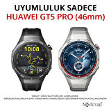 NovStrap Huawei Watch Gt5 Pro 46mm ile Uyumlu Ekran Koruyucu Cam ve Kasa Koruyucu Kılıf Sert Pc