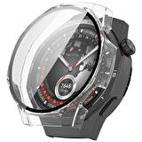 NovStrap Huawei Watch Gt5 Pro 46mm ile Uyumlu Ekran Koruyucu Cam ve Kasa Koruyucu Kılıf Sert Pc