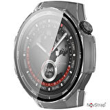 NovStrap Huawei Watch Gt5 Pro 46mm ile Uyumlu Ekran Koruyucu Cam ve Kasa Koruyucu Kılıf Sert Pc