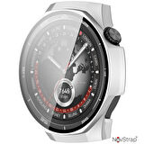 NovStrap Huawei Watch Gt5 Pro 46mm ile Uyumlu Ekran Koruyucu Cam ve Kasa Koruyucu Kılıf Sert Pc