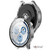 NovStrap Huawei Watch Gt5 46mm ile Uyumlu Ekran Koruyucu Cam ve Kasa Koruyucu Kılıf Sert Polikarbon