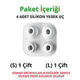 NovStrap Apple Airpods Pro / Pro 2 İle Uyumlu Üretilmiş Yedek Silikon Kulaklık Ucu (S/L) 2 li Set