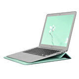 NovStrap Apple MacBook Pro 14 inç M4 A3401 A3112 A3185 ile Uyumlu Deri Kılıf Çanta Sleeve Standlı