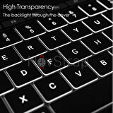 NovStrap Apple MacBook Pro 14 inç M4 A3401 A3112 A3185 ile Uyumlu Türkçe Klavye Koruyucu Kılıf Şeffaf