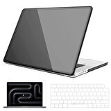 NovStrap Apple MacBook Pro 14 inç M4 A3401 A3112 A3185 ile Uyumlu Parlak Kılıf + Şeffaf Klavye Kılıfı + Film