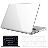 NovStrap Apple MacBook Pro 16 inç M4 A3186 A3403 ile Uyumlu Parlak Kılıf +Şeffaf Klavye Kılıfı +Film
