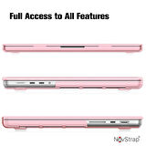 NovStrap Apple MacBook Pro 16 inç M4 A3186 A3403 ile Uyumlu Parlak Kılıf +Şeffaf Klavye Kılıfı +Film