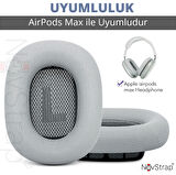 NovStrap Apple AirPods Max İle Uyumlu Yedek Kulaklık Yastığı Pedi Süngeri Protein Deri Magnetic