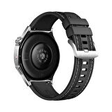 NovStrap Huawei Watch Gt5 46mm Gt5 Pro Gt4 46mm Gt3 46mm Gt3 Pro Se Gt2 ile Uyumlu Kordon 22mm Hybrid Dikişli Kumaş Silikon Kayış