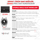 NovStrap Honor Magic Watch 2/Gs Pro 46mm/Gs3 ile Uyumlu Kordon (22mm) Hybrid Dikişli Kumaş Silikon