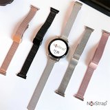 NovStrap Samsung Galaxy Watch 7 Fe 6 5 4 40-42-43-44-45-46-47 Mm ile Uyumlu Kordon 20mm Luxury Slim Metal Hasır