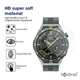 NovStrap Huawei Watch Gt3 Se ile Uyumlu Ekran Koruyucu 9H Temperli Cam Kolay Uygulama Aparatlı