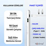 NovStrap TclTab 10L/Nxtpaper/10/10S/7L/7 Lite/Tabmax ile Uyumlu Dijital Ekranlı Dokunmatik Tablet Kalemi Stylus