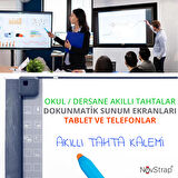 NovStrap Akıllı Tahta Kalemi Stylus Dokunmatik Tablet Kalemi 3 Adet Kalem + 6 Adet Yedek Uç