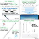 NovStrap Apple iPad Air 4/5 Nesil 10.9 inç ile Uyumlu Dokunmatik Tablet Kalemi DZ900 Gen3 Stylus Pencil Avuç İçi Reddi 2 Adet Yedek Uç