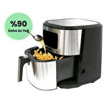 Airfryer 6.5 L Akıllı Yağsız Hava Fritözü Metallic