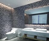 Tuqco Doğal Taş 2 inch Fileli Hexagon Gümüş  Eskitme Mermer Mozaik Banyo Mutfak Tezgah Arası Duvar Kaplama Döşeme Paneli