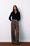 Yüksek Bel Leopar Pantolon